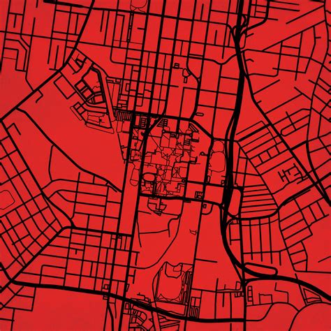 University Of Louisville Campus Map Art City Prints