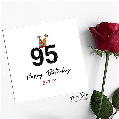95th Birthday Card For Male Or For Female 95th Birthday Card For Her