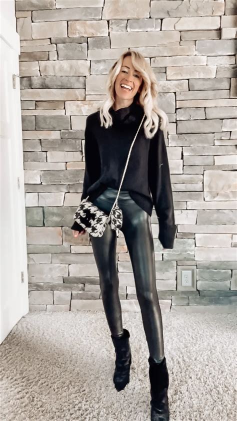 Ways To Wear Faux Leather Leggings Hey It S Jenna Black Leather
