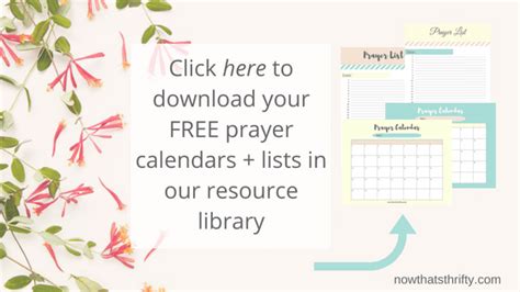 Three Ways To Set Up A Monthly Prayer Calendar Now Thats Thrifty