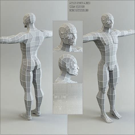 Low Poly Base Mesh Male Code 247
