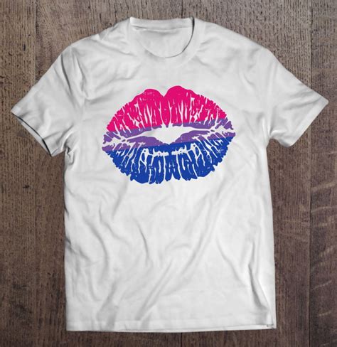 Womens Bisexual Pride Lips Kiss Retro Bi Flag Bisexuality Lgbt Gift T
