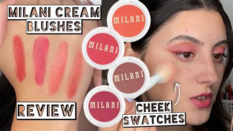 Milani Cheek Kiss Cream Blushes Cheek Swatches Review Demo Ana