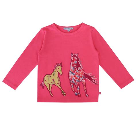 Enfant Terrible Langarmshirt Pferde Aufnäher Pink