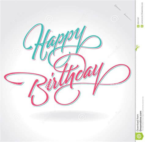 Happy Birthday Hand Lettering Vector Royalty Free