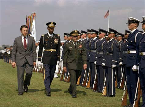 Secretary Of Defense Caspar W Weinberger Hosts An Armed Forces Full