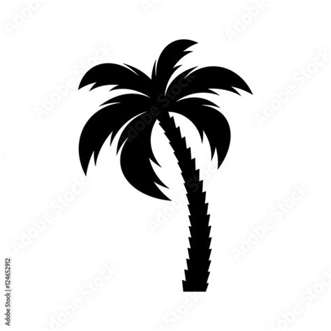 Black Vector Single Palm Tree Icon Stock Vector Adobe Stock