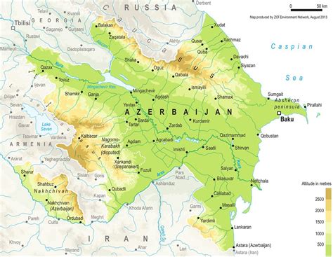 Em termos de território, a ásia é o maior continente do mundo. Azerbaijan | A topographic map of Azerbaijan. Map by ...