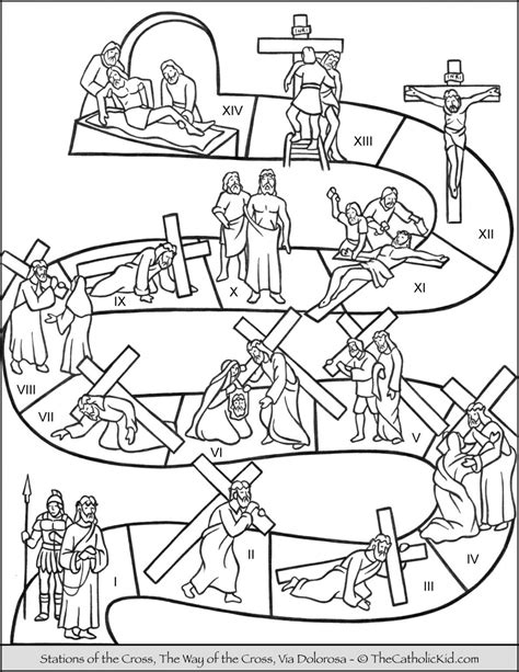 Stations Of The Cross Coloring Pages The Catholic Kid