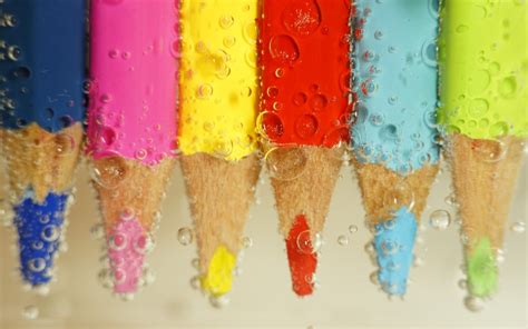 1680x1050 1680x1050 Pencils Color Drops Liquid Wallpaper 