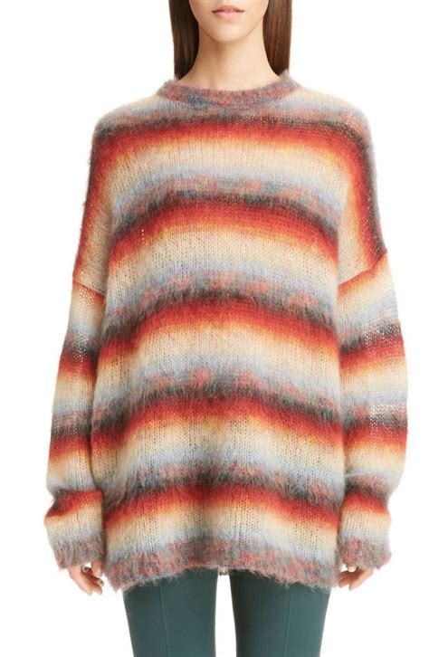 8 Fuzzy Sweaters That Are Beyond Cozy Oversized Striped Sweater