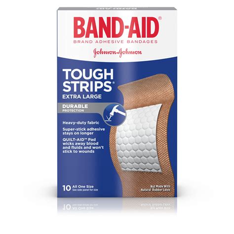 3 Pack Band Aid Brand Tough Strips Adhesive Bandage Extra Large Size 10 Ct