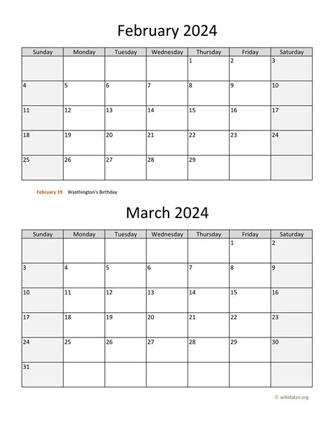 2024 February And March Calendar 2024 Calendar Printable
