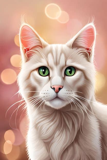 Premium Ai Image A Painting Of A Cat With Green Eyes