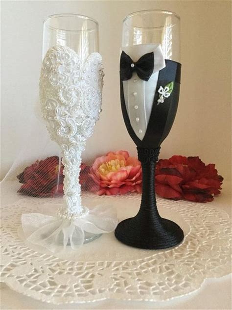 45 Elegant Wedding Champagne Glasses Decoration Ideas For A Perfect