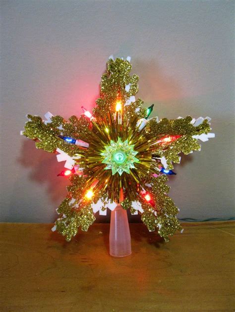 Vintage 1960s Blinking Star Tree Topper Retro Christmas Decoration