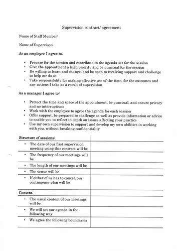 Employee Supervision Staff Supervision Printable Supervision Template