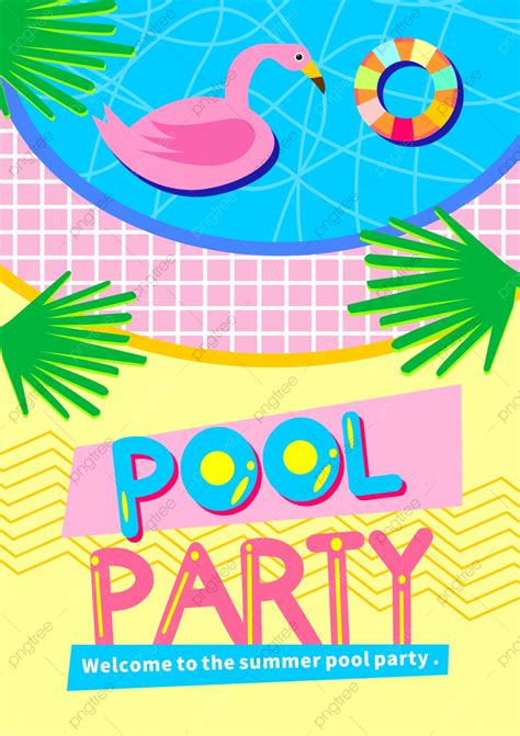 Beautiful Yellow Summer Pool Party Poster Template Download On Pngtree