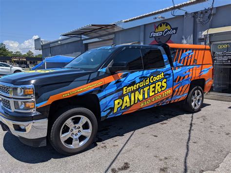 Truck With Custom Vinyl Wrap Fried Color