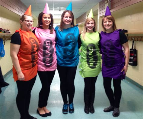 Cute Group Costumes Elementary Teachers Dressed As Crayons Halloween Costumes For Work
