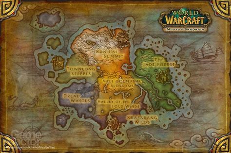 Wow La Mappa Di Pandaria World Of Warcraft Mists Of Pandaria