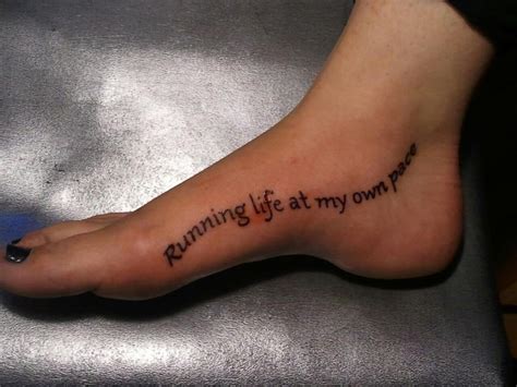 Wherever you sit on the spectrum of running love though, it's probably fair to say that if you've got a tattoo that's literally dedicated to the activity of running…you're more keen on it than most. Running Quotes Tattoos Gallery. QuotesGram