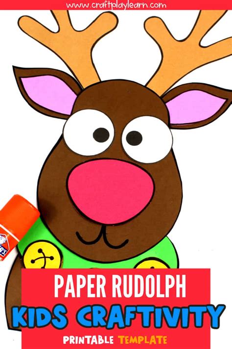 Easy Rudolph Paper Craft For Kids Craft Play Learn