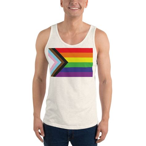 Lgbt Pride Progressive Rainbow Flag Unisex Tank Top Etsy