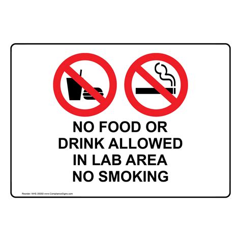 Policies Regulations Sign No Food Or Drink Allowed In Lab Area