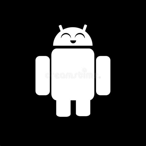 2d Black And White Android Icon Stock Illustration Illustration Of