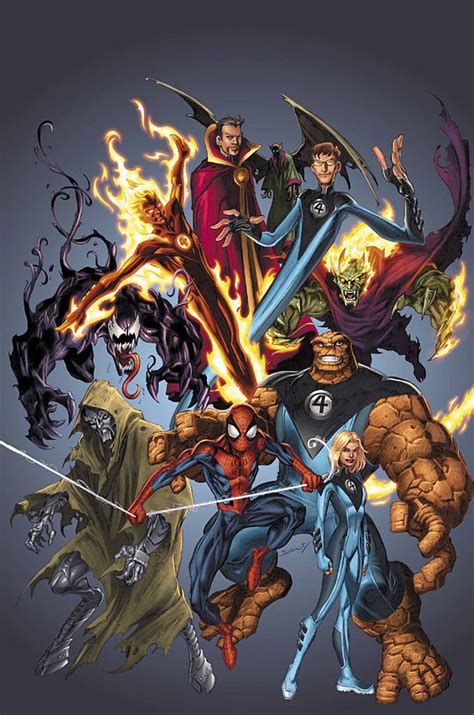 Comic Covers Spider Man And Fantastic Four