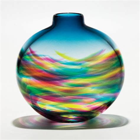 Vortex Flat Vase By Michael Trimpol And Monique Lajeunesse Art Glass Vase Artful Home Art