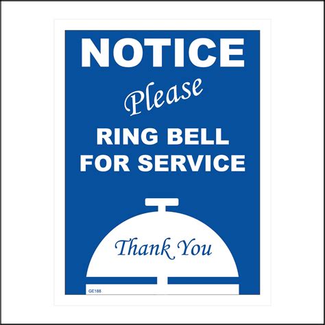 Ge188 Bp Notice Please Ring Bell For Service Sign Reception Etsy Uk