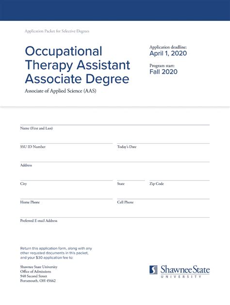 Occupational Therapy Assistant Associate Degree Application Packet