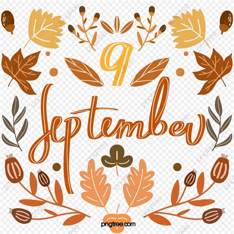 Hand Drawn September Month Elements, September Clipart, September, Month PNG Transparent Clipart ...