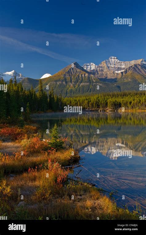 Herbert Lake In Autumn Banff National Park Alberta Canada Stock