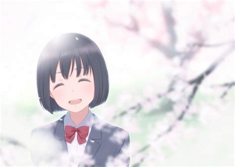 Download 1920x1080 Anime Girl Smiling Short Hair Cherry