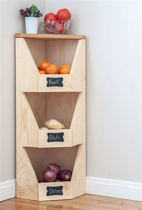 Diy Corner Vegetable Storage Bin Kitchen Produce Storage Ideas