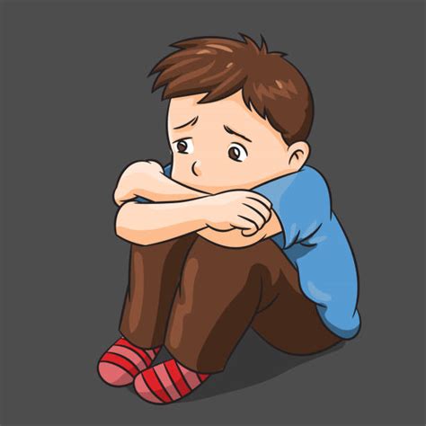 Background Of Sad Lonely Boy Kid Illustrations Royalty Free Vector