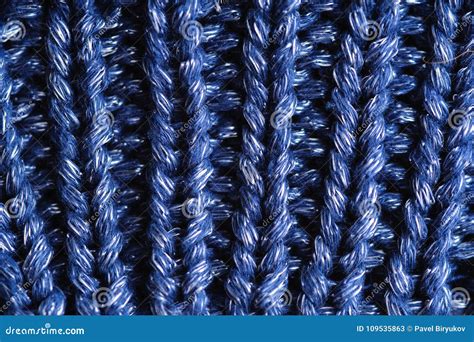 Closeup Of Blue Woolen Fabric Texture Stock Image Image Of Softness
