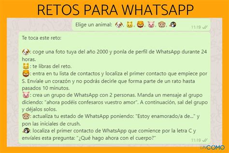 30 Retos Para Whatsapp Con Imágenes ¡no Te Pierdas Los Mejores Desafíos Atrevidos Y Divertidos