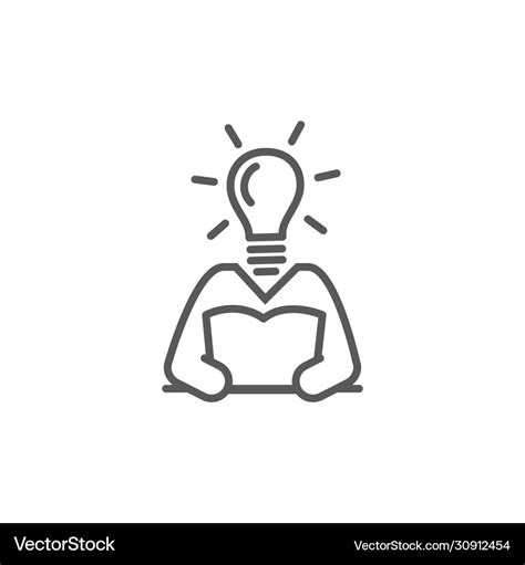Knowledge Line Icon On White Background Royalty Free Vector