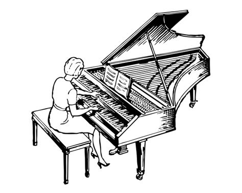 Woman Playing Harpsichord Clipart Free Stock Photo Public Domain Pictures