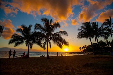 Sunset Scene At Tropical Beach Resort Stock Photo Image Of Caribbean