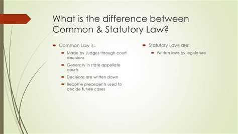 Common Law V Statutory Law Ppt Download