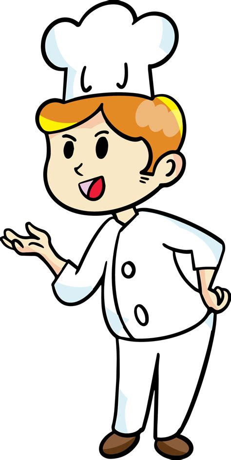 The Chef Cartoon Character Drawing Design For Food Concept 17172693 Png