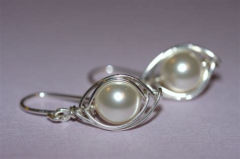 Sterling Silver Pearl Earrings Etsy