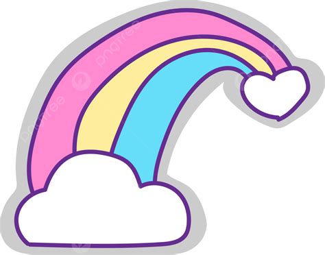 Rainbow Clouds Vector Png Images Cute Love Rainbow With Clouds