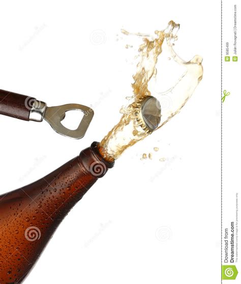 Tuck the tip of the spoon under the crown of the bottle cap. Opening A Bottle Of Cold Beer, Splash Image. Stock Image ...