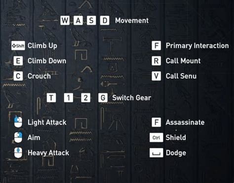 Assassins Creed Origins Tastiera PC Controls